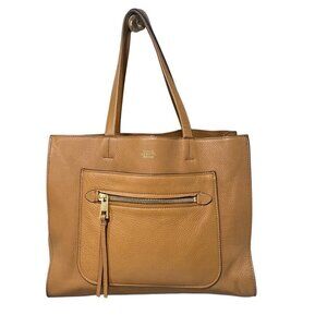 Vince Camuto ELVAN-TO Pebbled Leather Tote in Walnut Brown Large